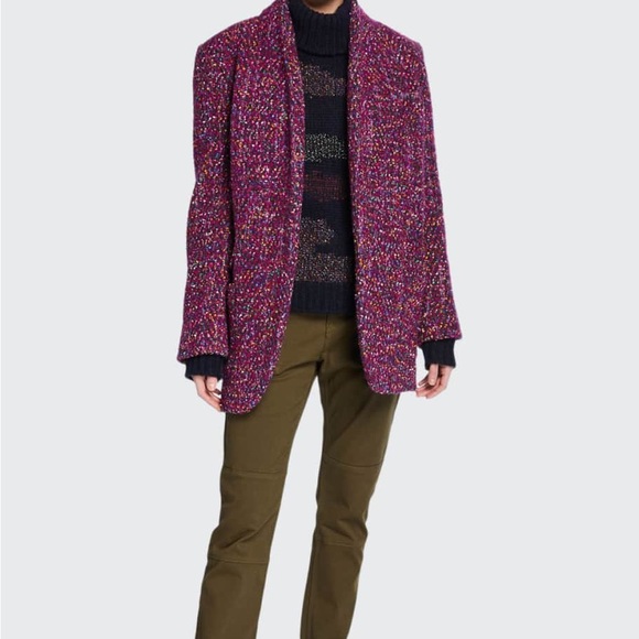 VERONICA BEARD Crispin Coat, Purple Multi Metallic Boucle Fabric, Size 8 - Picture 5 of 9